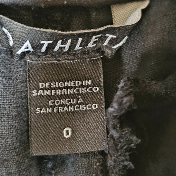 ATHLETA Cabo Linen Joggers Pant Black Chambray Size 0 Lightweight Drawstring - Picture 4 of 9